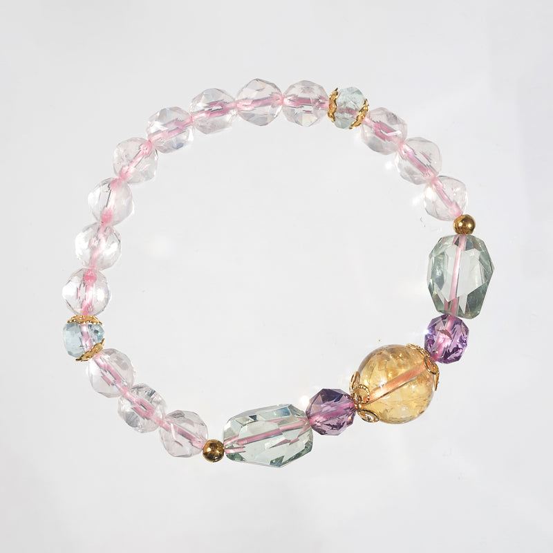 Citrine, Amethyst, Prasiolite, Rose Quartz, and Aquamarine - GAEA