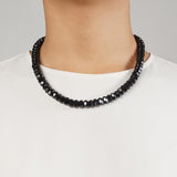 Black Spinel Faceted Rondelle - Gaea