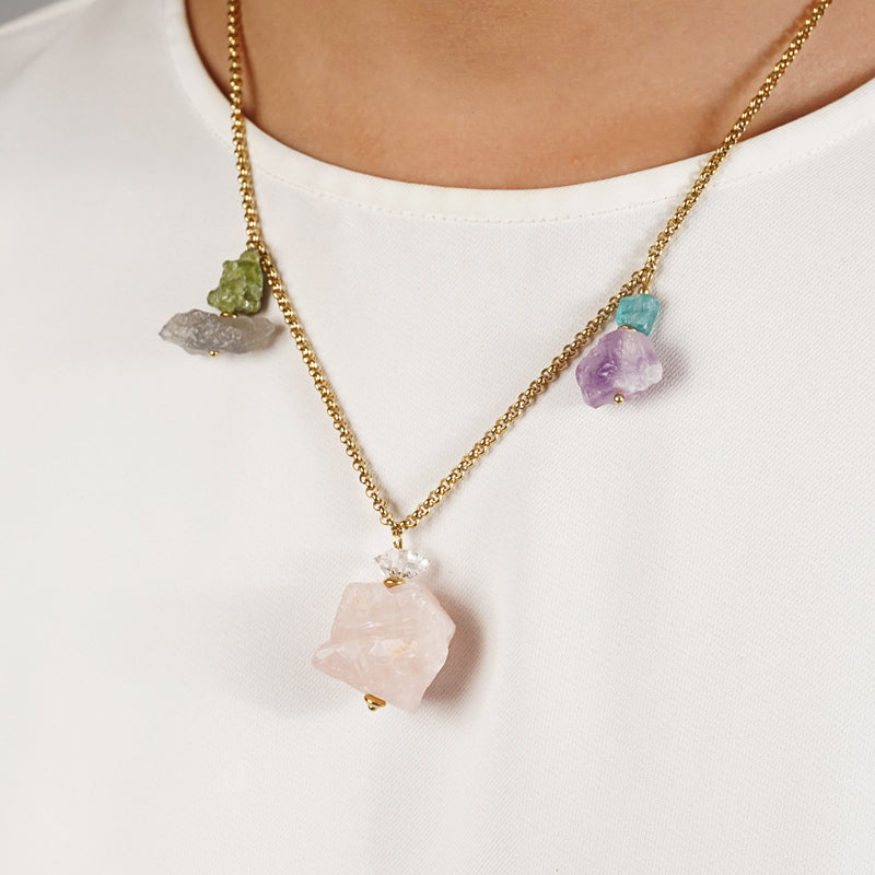 Raw Rose Quartz, Amethyst, Apatite, Peridot, and Labradorite - Gaea | Crystal Jewelry & Gemstones (Manila, Philippines)