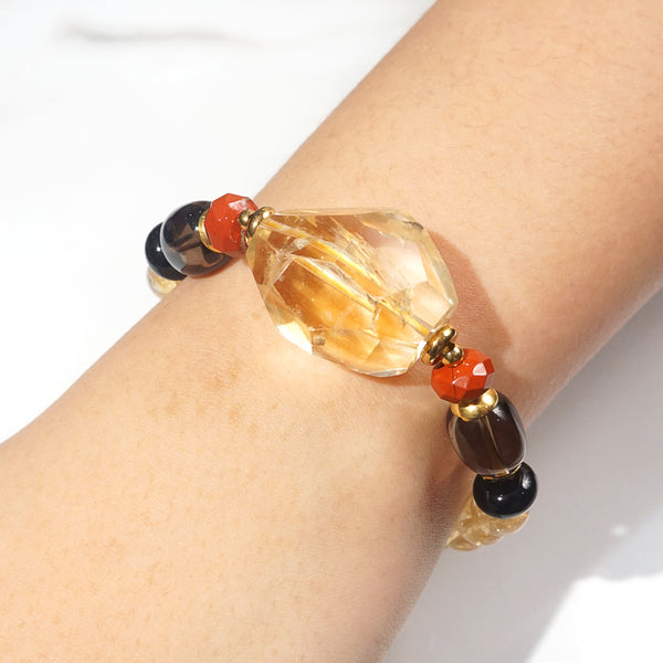 Citrine, Red Jasper, Smoky Quartz, and Black Onyx - GAEA