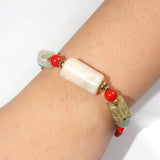 Ivory and Red Coral, Jade, and Aventurine - GAEA