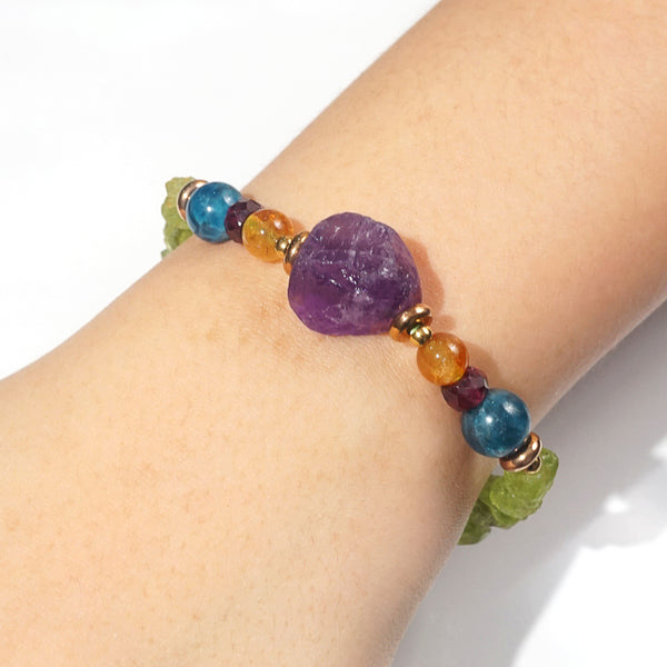 Amethyst, Citrine, Garnet, Apatite, Peridot - GAEA