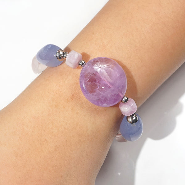 Amethyst, Blue Chalcedony, Kunzite, and Rose Quartz - GAEA