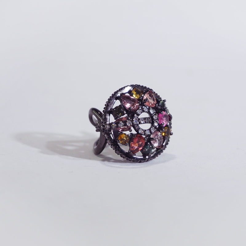 A-Grade Multicolored Tourmaline in Rhodium - Gaea | Crystal Jewelry & Gemstones (Manila, Philippines)