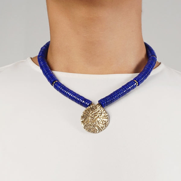 A-Grade Lapis Lazuli Discs with Brass Center - Gaea | Crystal Jewelry & Gemstones (Manila, Philippines)