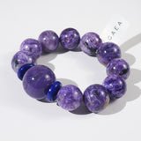 A-Grade Charoite 18mm with 21mm Accent and A-Grade Lapis Lazuli Rondelle - GAEA