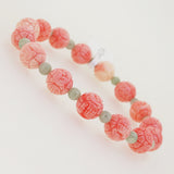 Carved Peach Japanese Coral with Burma Jade 4mm - Gaea | Crystal Jewelry & Gemstones (Manila, Philippines)