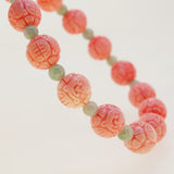 Carved Peach Japanese Coral with Burma Jade 4mm - Gaea | Crystal Jewelry & Gemstones (Manila, Philippines)