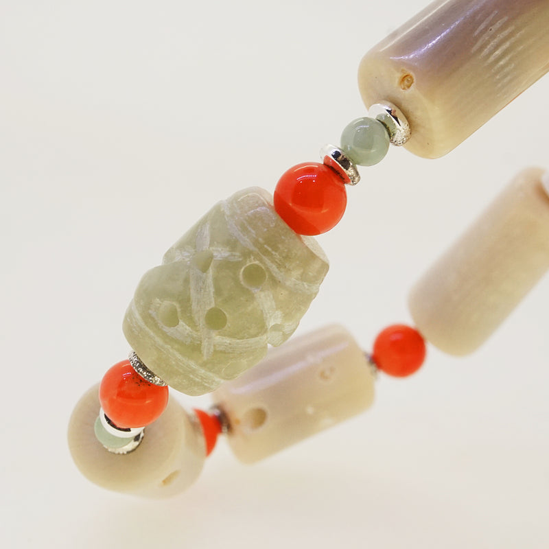 Ivory and Orange Coral with Jade and Hematite - Gaea | Crystal Jewelry & Gemstones (Manila, Philippines)