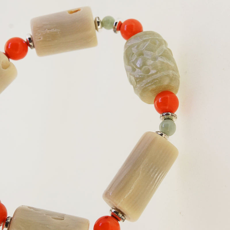 Ivory and Orange Coral with Jade and Hematite - Gaea | Crystal Jewelry & Gemstones (Manila, Philippines)