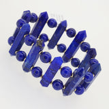 A-Grade Geometric Lapis Lazuli with Gold Hematite Bangle - Gaea | Crystal Jewelry & Gemstones (Manila, Philippines)