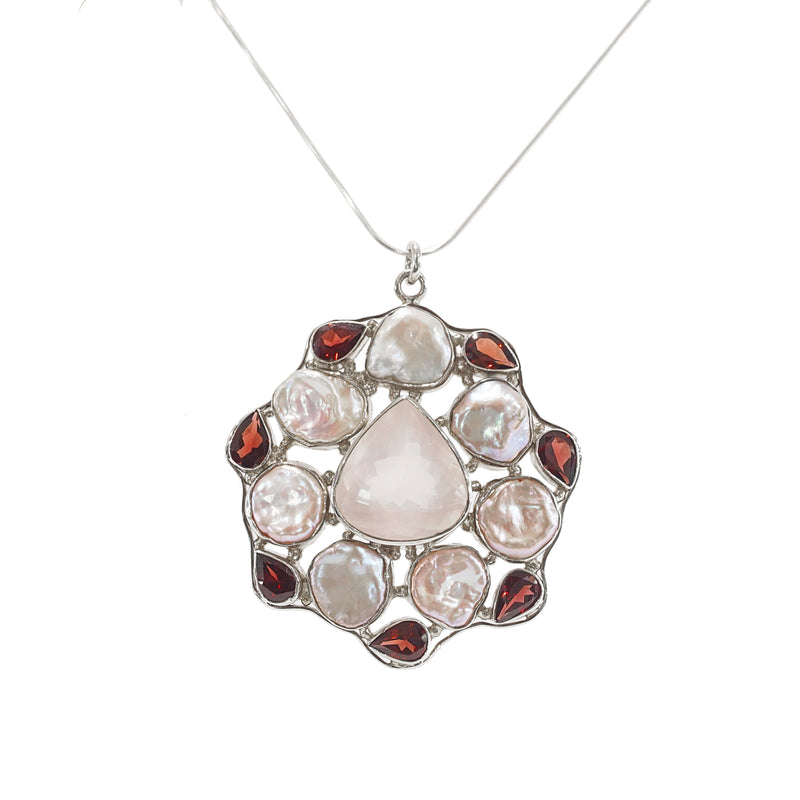 Rose Quartz, Pyrope Garnet and Freshwater Pearls - Gaea | Crystal Jewelry & Gemstones (Manila, Philippines)