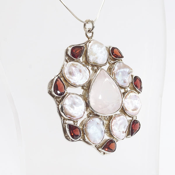 Rose Quartz, Pyrope Garnet and Freshwater Pearls - Gaea | Crystal Jewelry & Gemstones (Manila, Philippines)