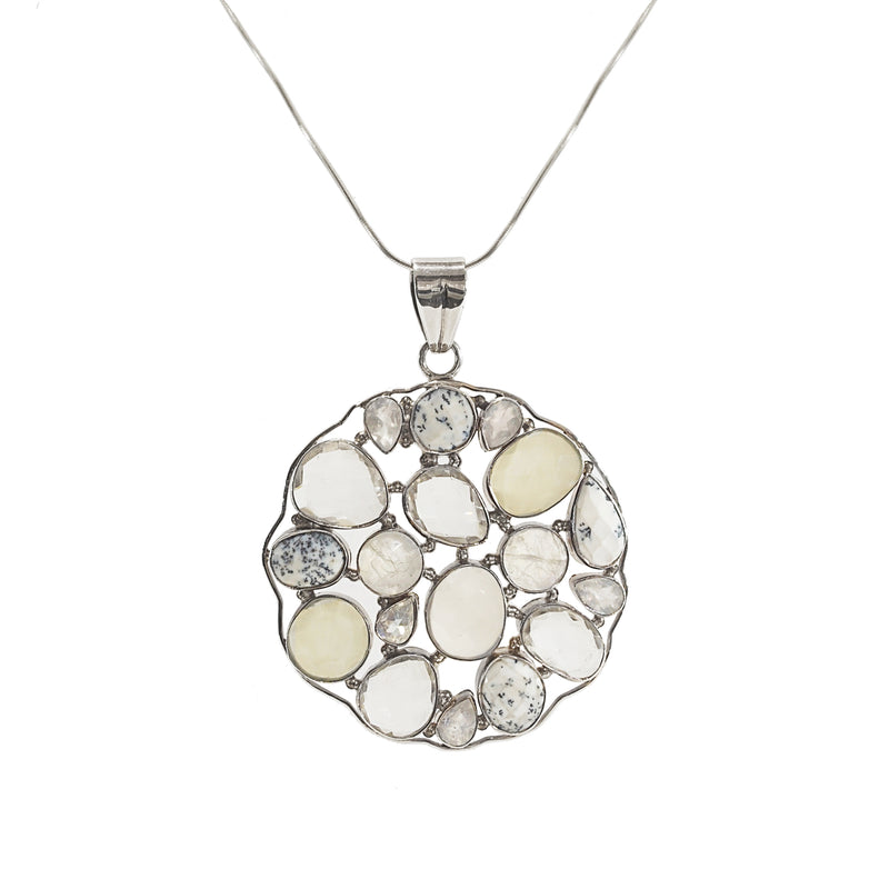 Rainbow Moonstone, Clear Quartz, Dalmatian Jasper Circle - Gaea | Crystal Jewelry & Gemstones (Manila, Philippines)