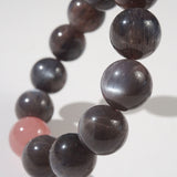 AA-Grade Black Sunstone 16mm with Madagascar Rose Quartz Accent - GAEA