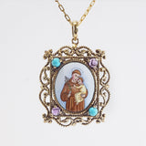 St. Anthony Enamel with A-Grade Amethyst and Turquoise Medallion - Gaea | Crystal Jewelry & Gemstones (Manila, Philippines)