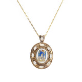 St. Michael The Archangel Enamel with A-Grade White Moonstone Medallion - Gaea | Crystal Jewelry & Gemstones (Manila, Philippines)