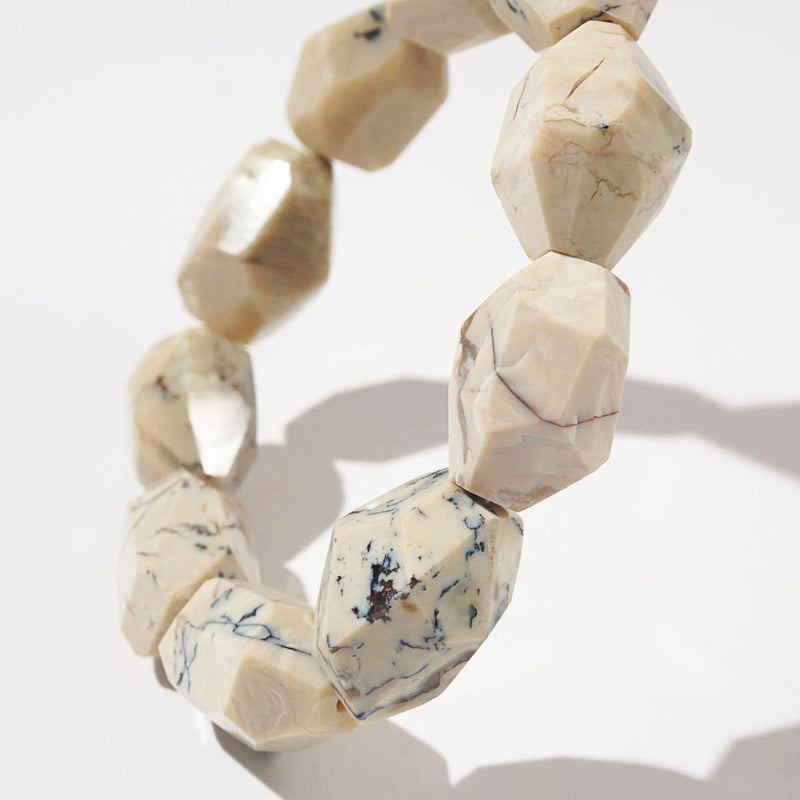 Ivory Opal Faceted Tumble - GAEA