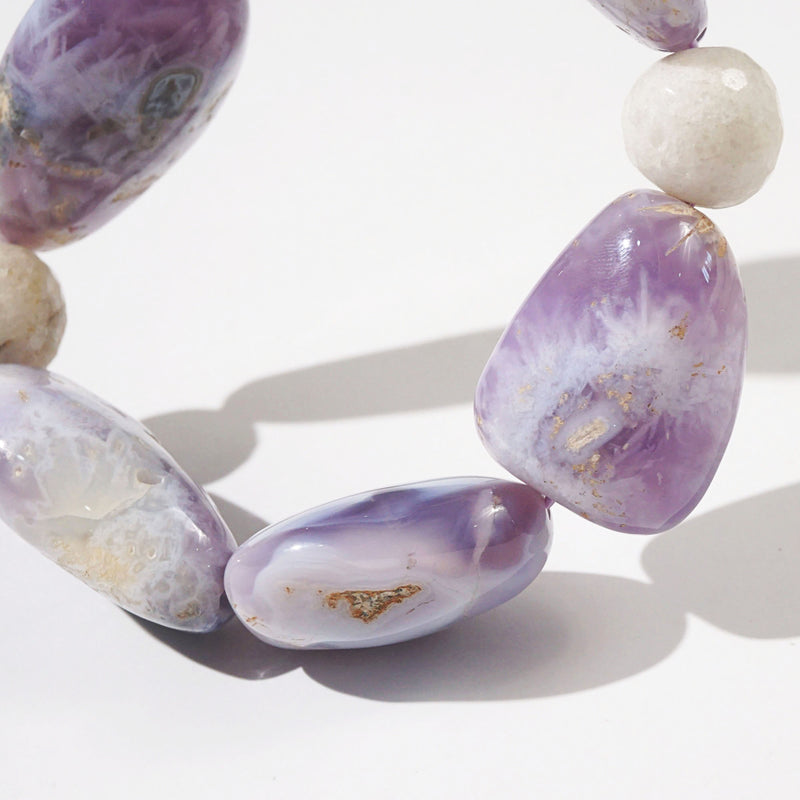 Purple Chalcedony Tumble with Calcite - GAEA