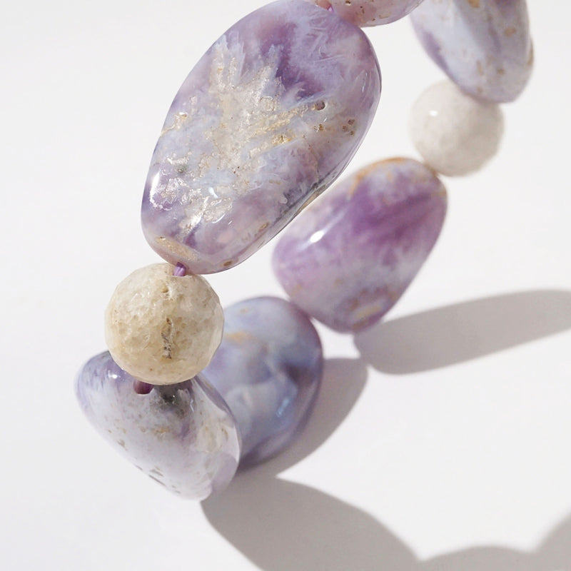 Purple Chalcedony Tumble with Calcite - GAEA