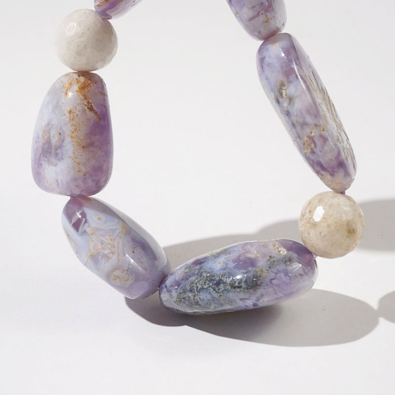 Purple Chalcedony Tumble with Calcite - GAEA