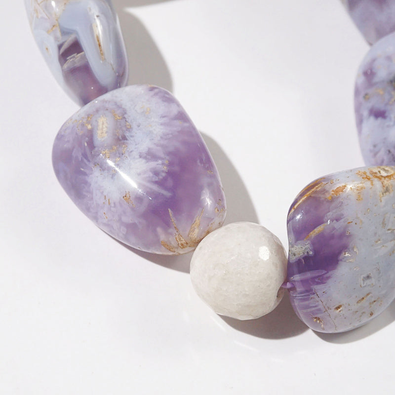 Purple Chalcedony Tumble with Calcite - GAEA