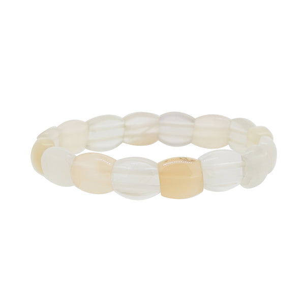 Peach and White Moonstone Bangle - Gaea | Crystal Jewelry & Gemstones (Manila, Philippines)