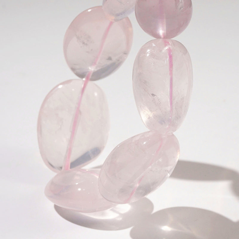 Rose Quartz Tumble (L) with 16mm Accent - GAEA