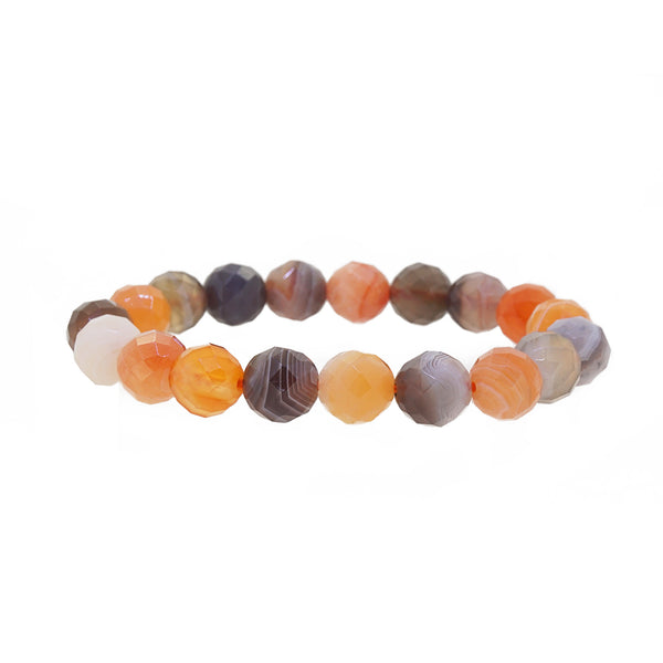 Orange and Gray Botswana Agate 10mm Faceted - Gaea | Crystal Jewelry & Gemstones (Manila, Philippines)