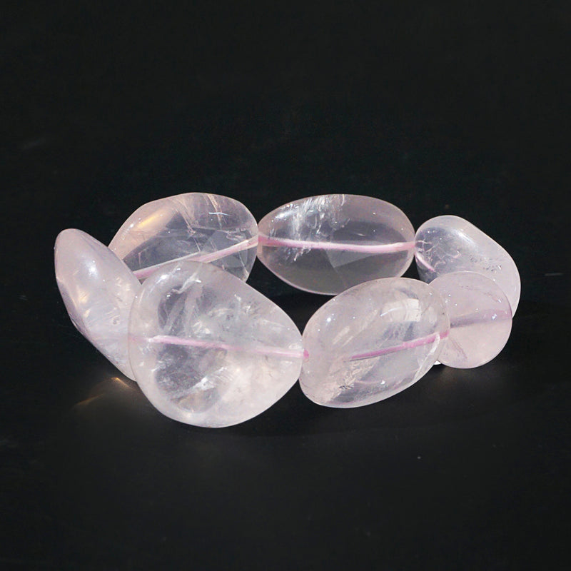 Rose Quartz Tumble (L) with 16mm Accent - GAEA