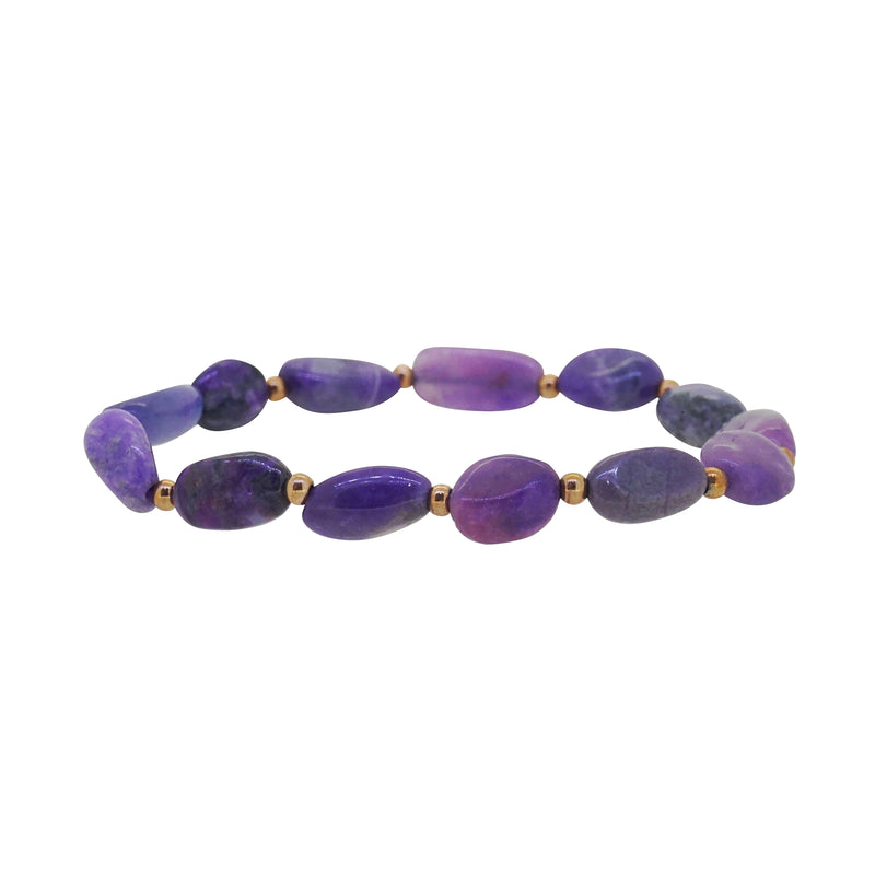 A-Grade Sugilite Tumble with Rose Gold-Vacuum plated Stainless Steel - GAEA