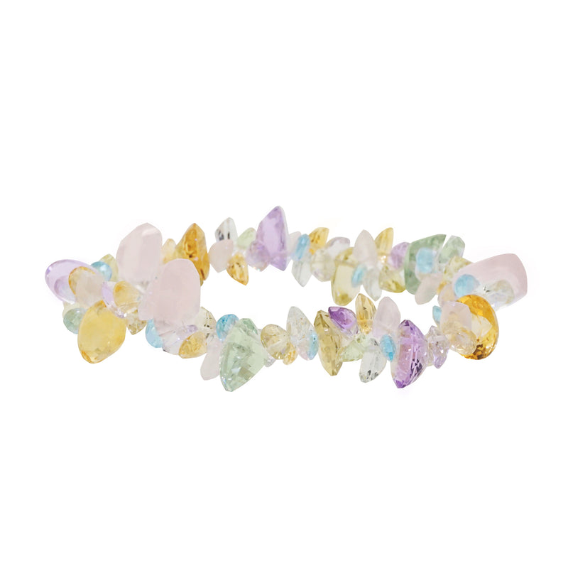 Gem-Grade Rose Quartz, Amethyst, Citrine, Prasiolite, Blue Topaz Briolette - GAEA