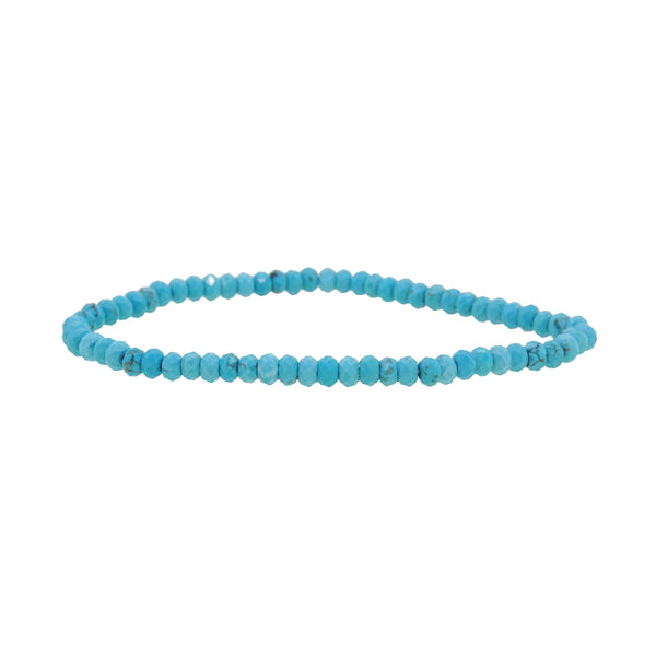 Turquoise Faceted Rondelle 4mm - GAEA