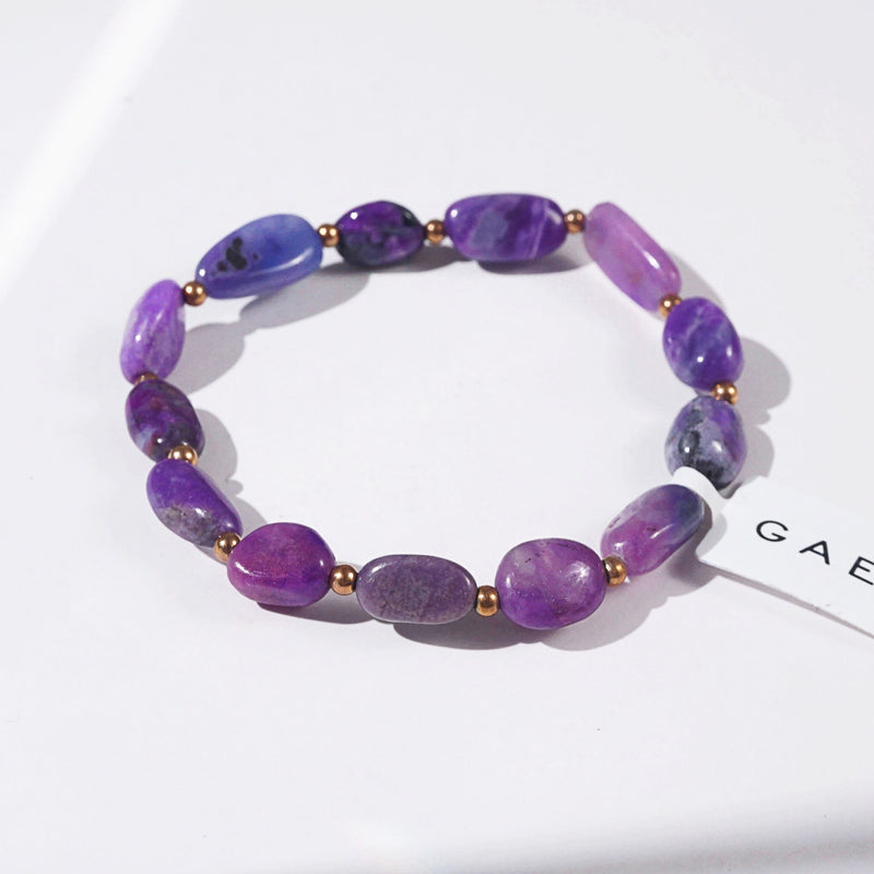 A-Grade Sugilite Tumble with Rose Gold-Vacuum plated Stainless Steel - GAEA