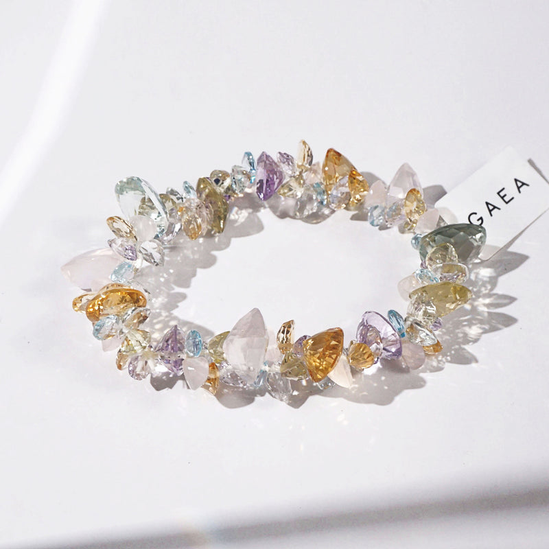 Gem-Grade Rose Quartz, Amethyst, Citrine, Prasiolite, Blue Topaz Briolette - GAEA