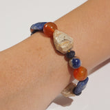 Ivory Opal, Sodalite, and Carnelian Mixed Gemstones - Gaea