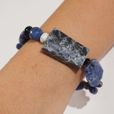 Sodalite, Dumortierite, and Black Onyx Mixed Gemstones - Gaea