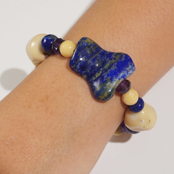 Lapis Lazuli, Amethyst, Ivory Opal Mixed Gemstones - Gaea