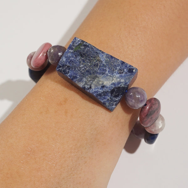 Sodalite, Lepidolite, and Dumortierite Mixed Gemstones - Gaea