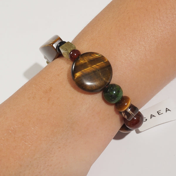 Tiger Eye, Hessonite Garnet, and Smoky Quartz Mixed Gemstones - Gaea