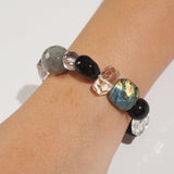 Labradorite, Black Onyx, and Clear Quartz Mixed Gemstones - Gaea