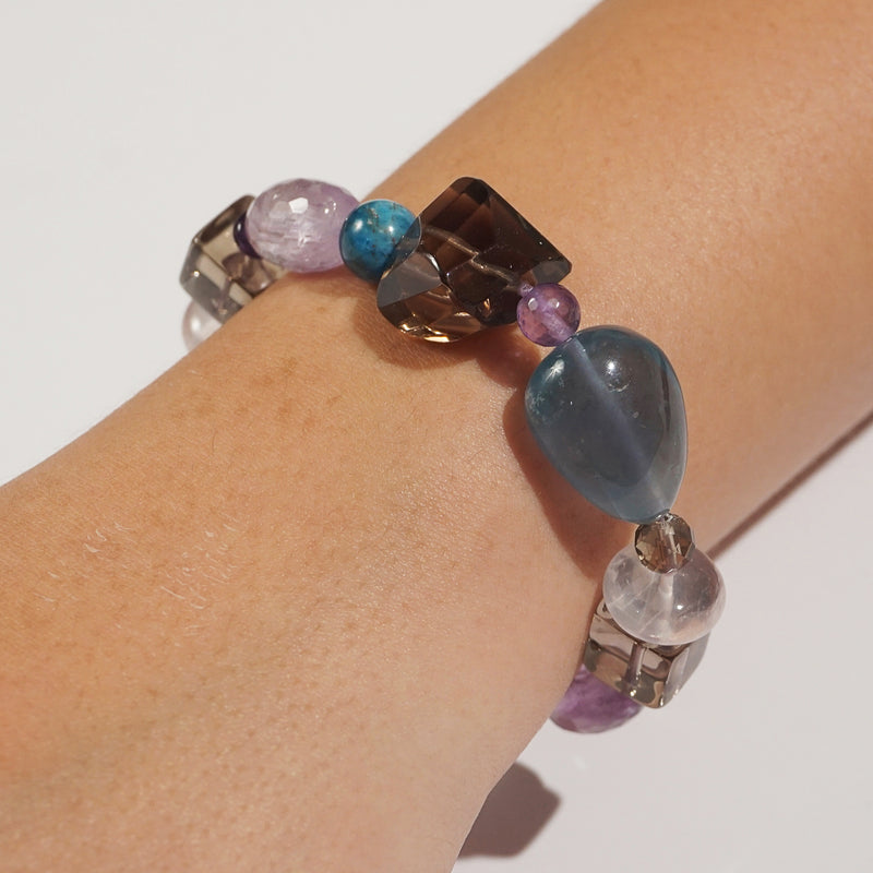 Smoky Quartz, Fluorite, and Amethyst Mixed Gemstones - Gaea