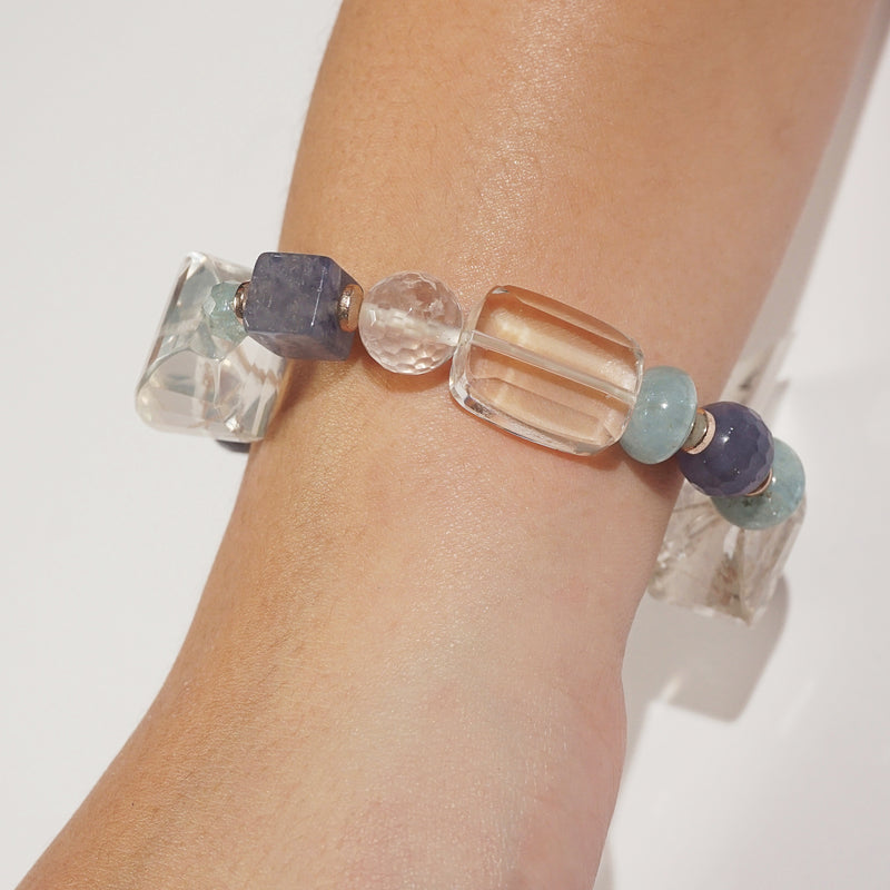 Clear Quartz, Aquamarine, and Iolite Mixed Gemstones - Gaea