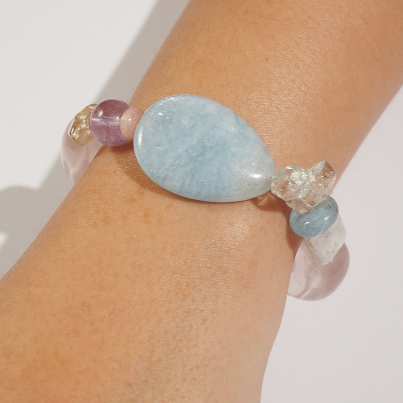 Aquamarine, Rose Quartz, and Amethyst Mixed Gemstones - Gaea