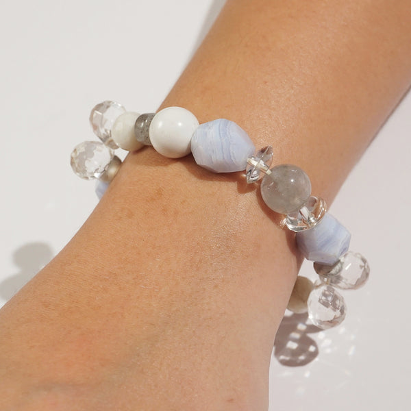 Blue Lace Chalcedony, Clear Quartz, and Labradorite Mixed Gemstones - Gaea