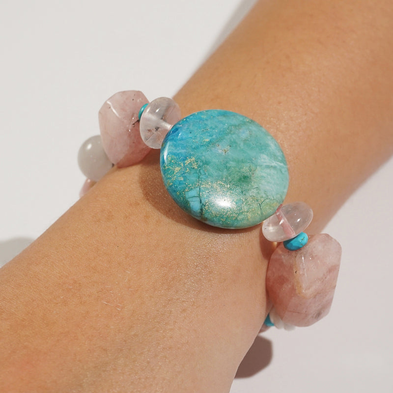 African Blue Opal, Morganite, and Turquoise Mixed Gemstones - Gaea