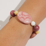 Rhodochrosite, Dendritic Agate, and Yellow Calcite Mixed Gemstones - Gaea