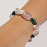 Rose Quartz, Malachite, and Rainbow Moonstone Mixed Gemstones - Gaea