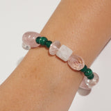 Rose Quartz, Malachite, and Rainbow Moonstone Mixed Gemstones - Gaea