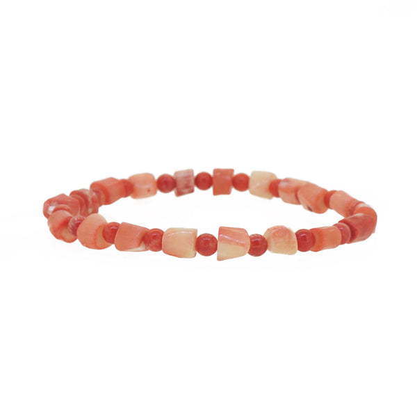 Japanese Coral Irregular Barrel with Round 4mm - Gaea | Crystal Jewelry & Gemstones (Manila, Philippines)